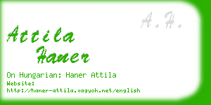 attila haner business card